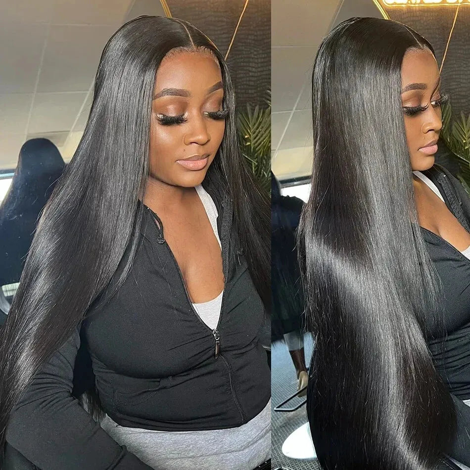 5x5 Glueless Wig Human Hair Ready To Wear Pre-Cut Lace Ready To Go Glueless Wigs Straight Lace Front Human Hair Wig For Women