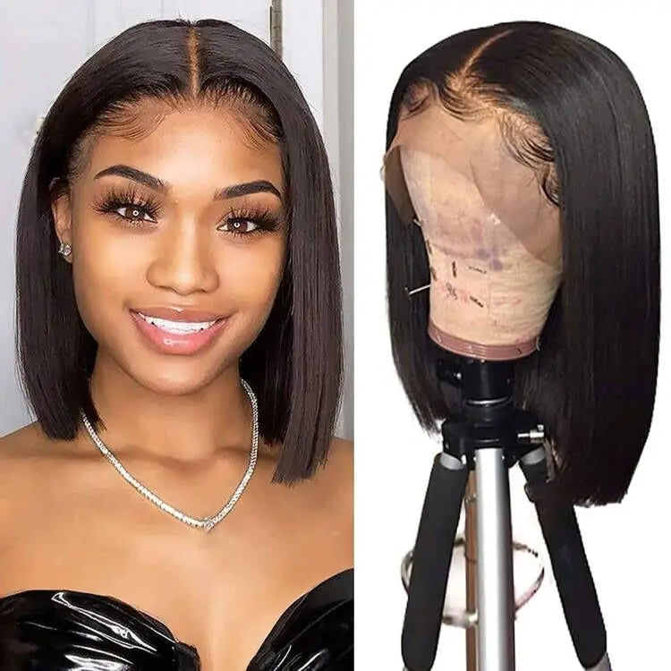 Glueless Bob Hair Wig Human Hair Ready To Wear Straight Transprent 13x4 Lace Closure Wigs For Women Glueless Wigs Human Hair