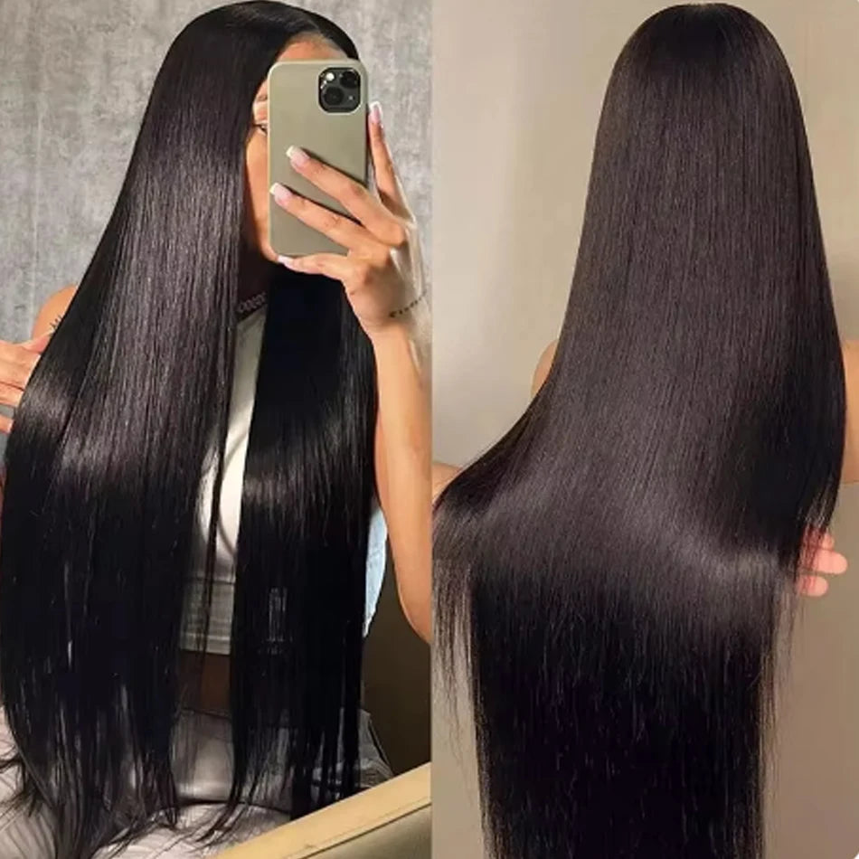 Wear And Go Glueless HD Transparent Wigs Human Hair Lace Frontal Brazilian Straight Ready To Wear 13X4 Lace Frontal Wig 32Inch